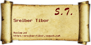 Sreiber Tibor névjegykártya